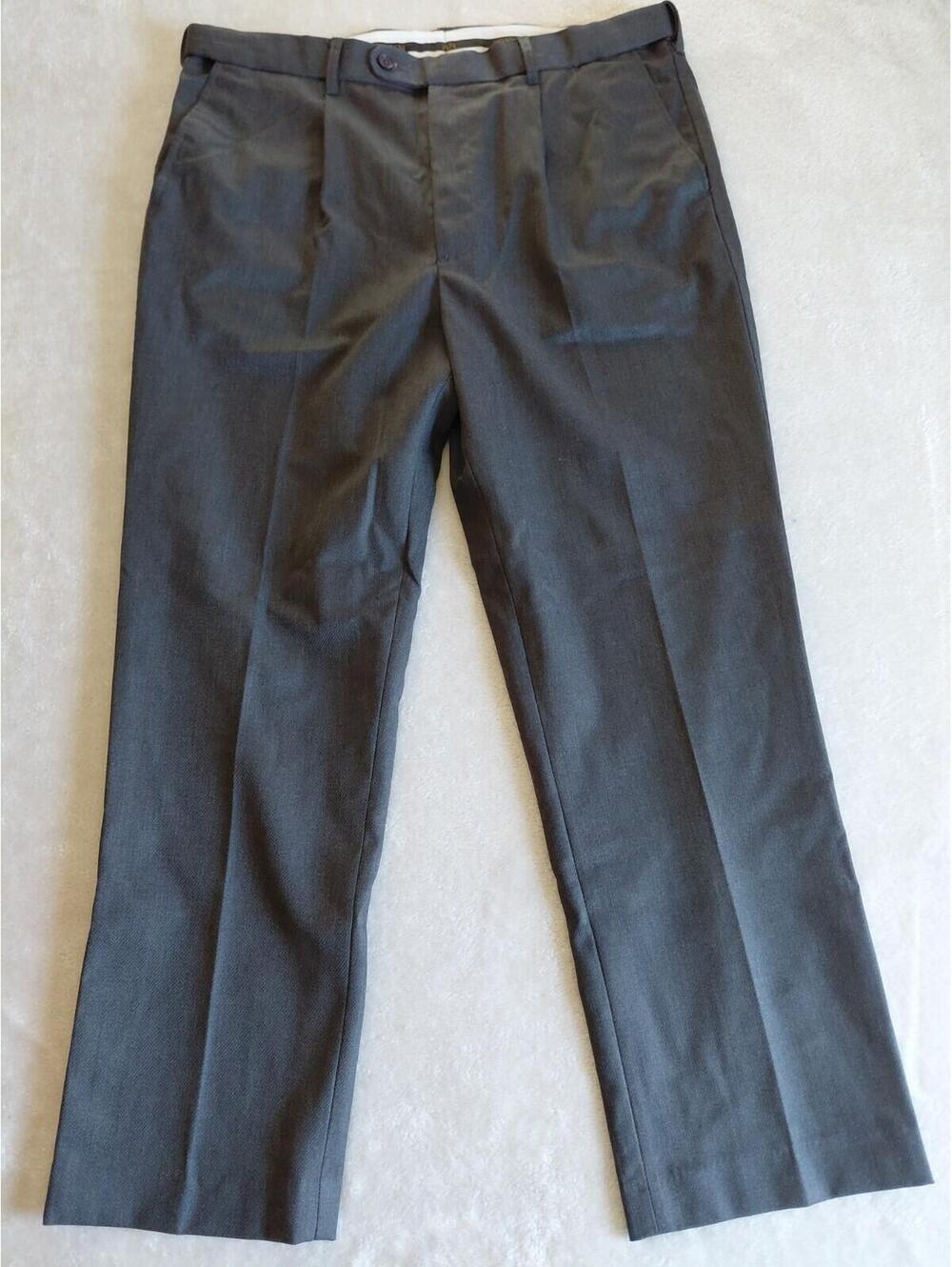 Peter Christian 100% Wool Trousers Flexi Waist Size 38x29 Gray